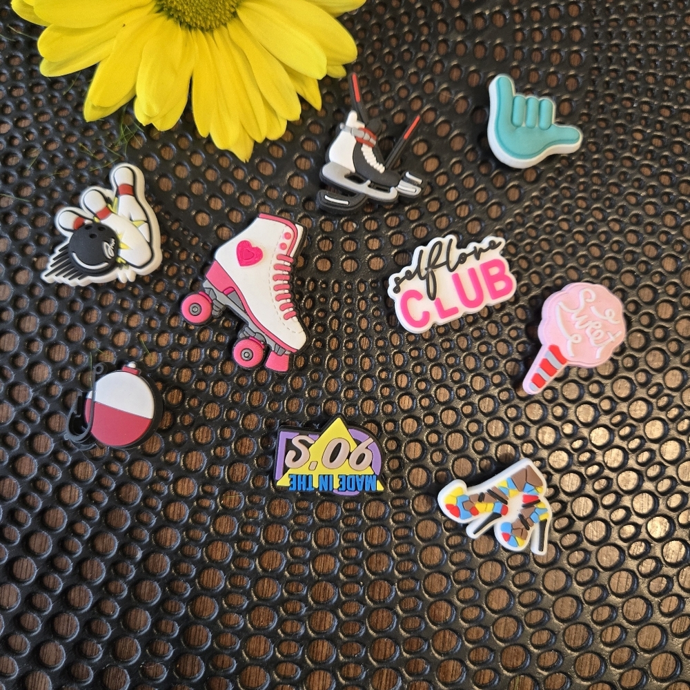 5 for $25 Croc Jibbitz Charms Show Accessories Sports Roller Skates Ice Cream